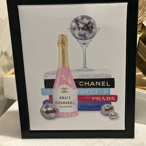 $18 each Chanel Brut Champagne Canvass Art Print with Black Frame